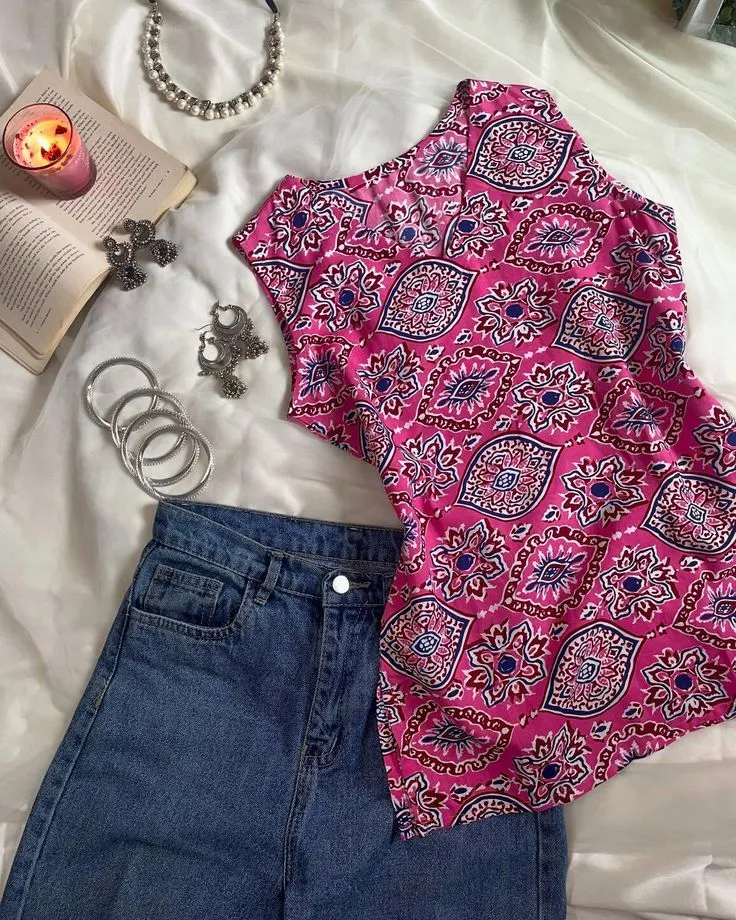 Faux Leather Paneled Top